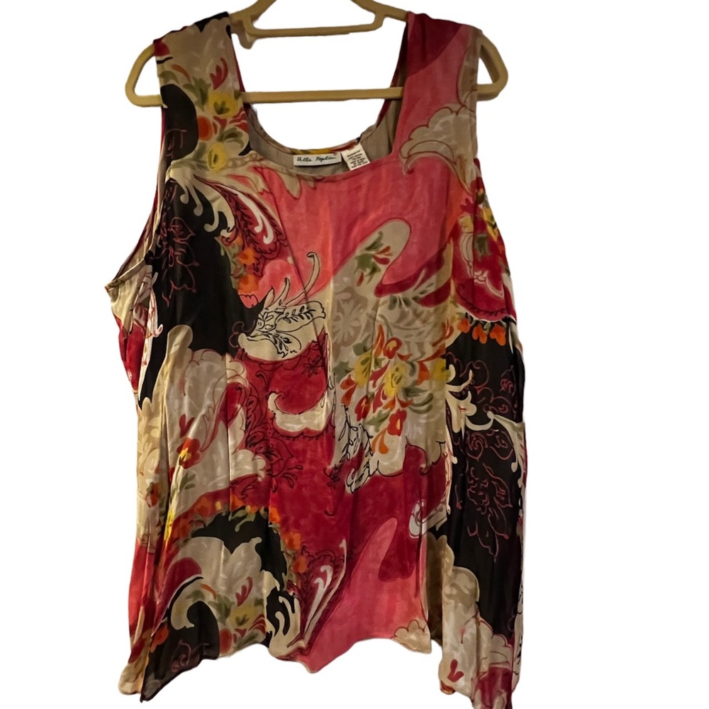 Plus sheer lined sleeveless tank top